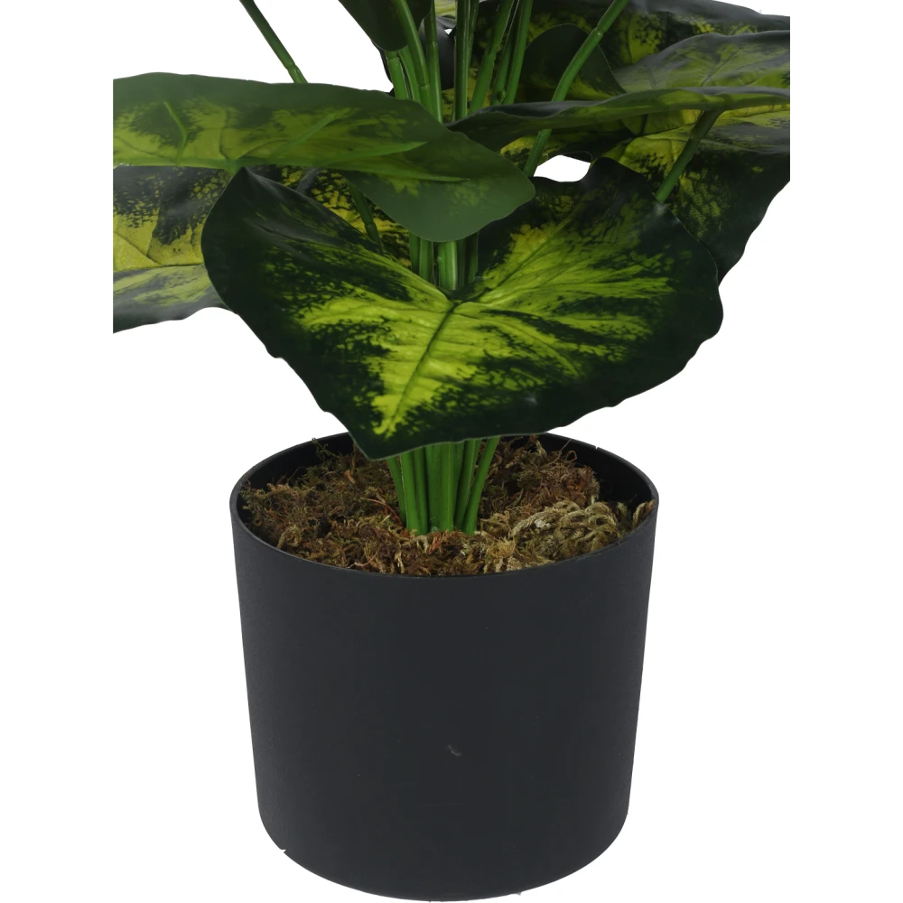 Artificial Plant 27inch Artificial Real Touch Dieffenbachia With Black Pot |Home Decor,Office Decor Perfect decor Gift,Set of 1