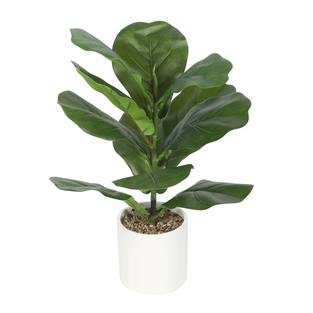 Artificial Plant 13inch Artificial Fiddle Leaf Fig bonsai Plants With Ceramic Pot|Home Decor,Office Decor Perfect Gift,Set of 1