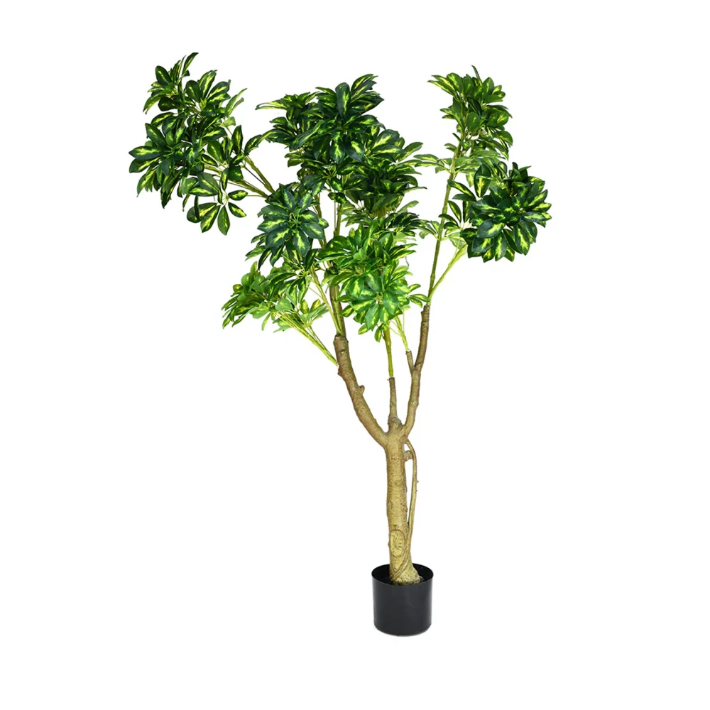 Artificial Plant 55inch Artificial Schefflera Plants With Black Pot for Indoor & Outdoor with pot for Interior Decor/Home Decor/Office Décor