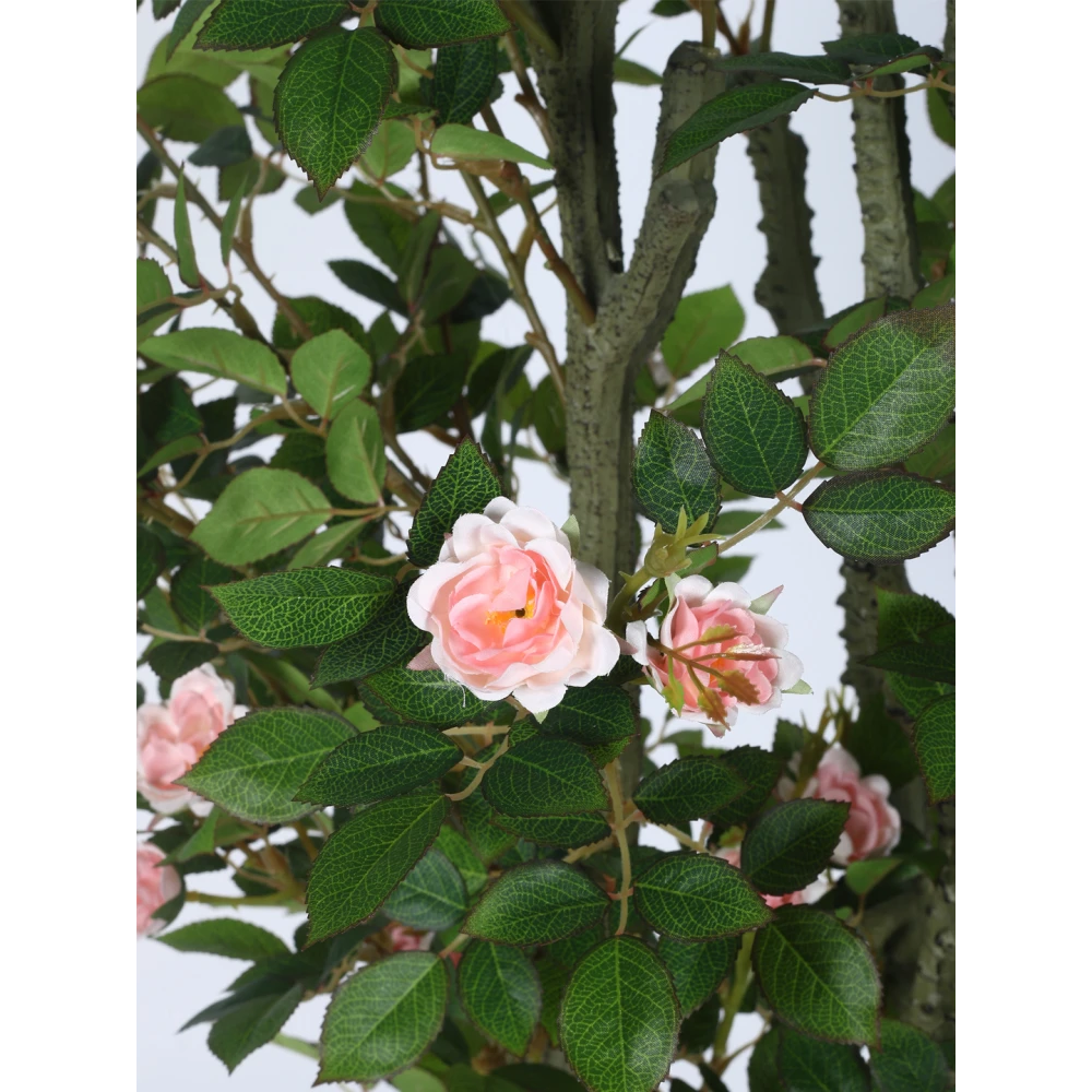 Artificial Plant  51inch Artificial Real Touch Camellia Rose Plants With Black Pot|Home Decor,Office Decor Perfect Housewarming Gift,Set of 1