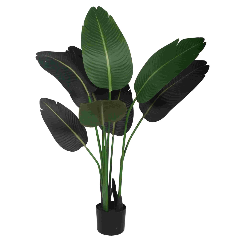 Artificial Plant 47inch Artificial Bird of Paradise Banana Plants With Black Pot |Home Decor,Office Decor Perfect decor Gift,Set of 1