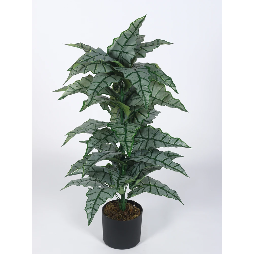 Artificial Plant 33inch Artificial Plants Happy Philo Plants With Black Pot |Home Decor,Office Decor Perfect decor Gift,Set of 1