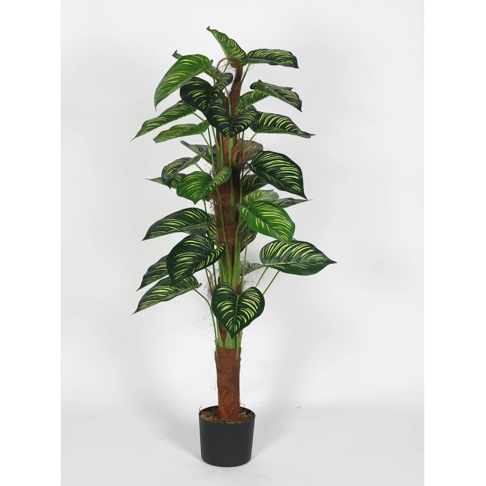 Artificial Plant  47inch Artificial Real Touch Calathea Plants With Black Pot |Home Decor,Office Decor Perfect decor Gift,Set of 1