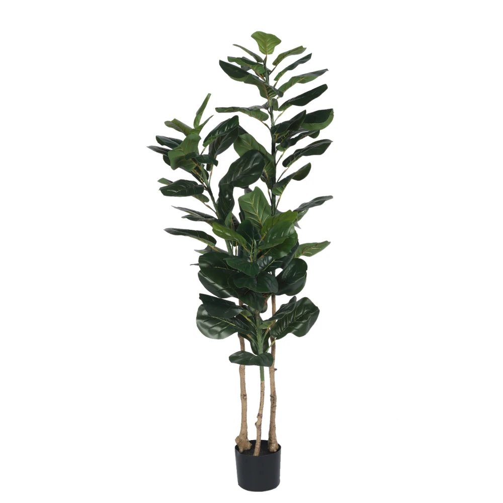 Artificial Plant 59inch Artificial Real Touch FiddleLeaf Plants With Black Pot|Home Decor,Office Decor Perfect Housewarming Gift,Set of 1