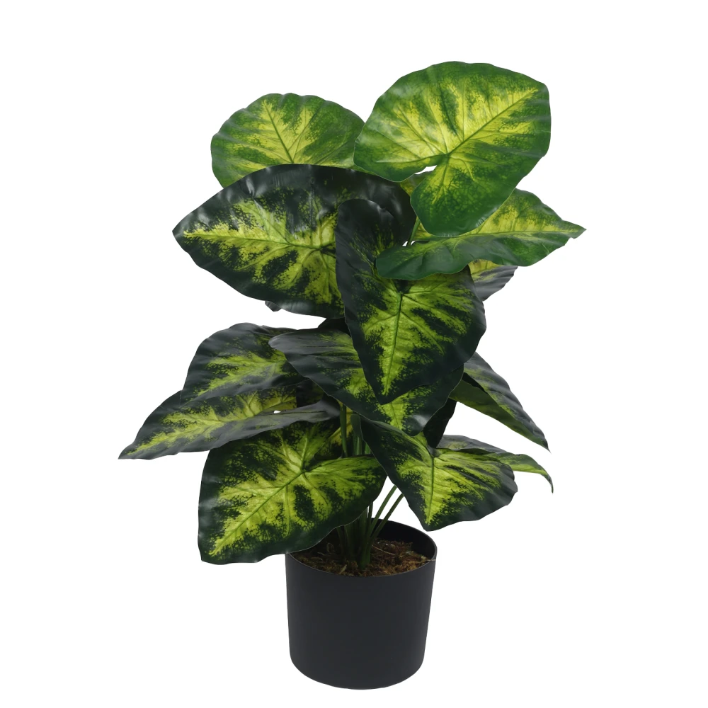 Artificial Plant 31inch Artificial Real Touch Dieffenbachia With Black Pot |Home Decor,Office Decor Perfect decor Gift,Set of 1