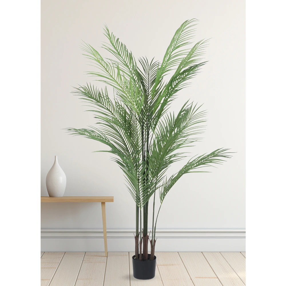 Artificial Plant 59inch Artificial Real Touch Areca Palm Plant With Black Pot |Home Decor,Office Decor Perfect decor Gift,Set of 1