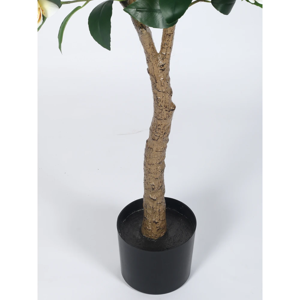 Artificial Plant  59inch Artificial Real Touch Camellia Rose Flowers Plants With Black Pot|Home Decor,Office Decor Perfect Gift,Set of 1