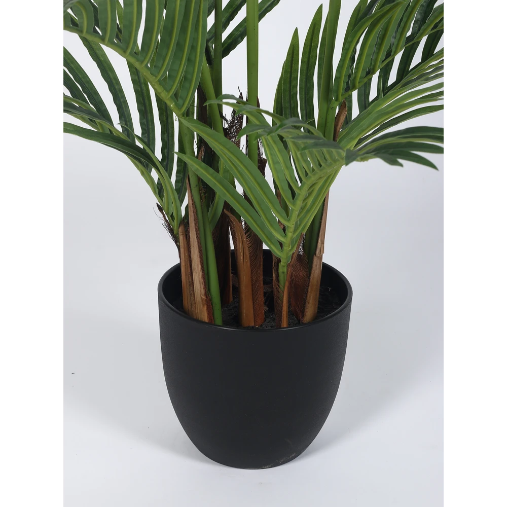 Artificial Plant 47inch Artificial Real Touch Areca Palm Plants big Leaves With Black Pot|Home Decor,Office Decor Perfect Gift,Set of 1