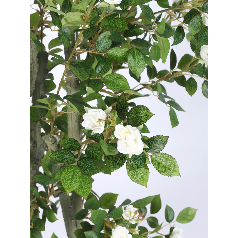 Artificial Plant  51inch Artificial Real Touch Camellia Rose Plants With Black Pot|Home Decor,Office Decor Perfect Housewarming Gift,Set of 1