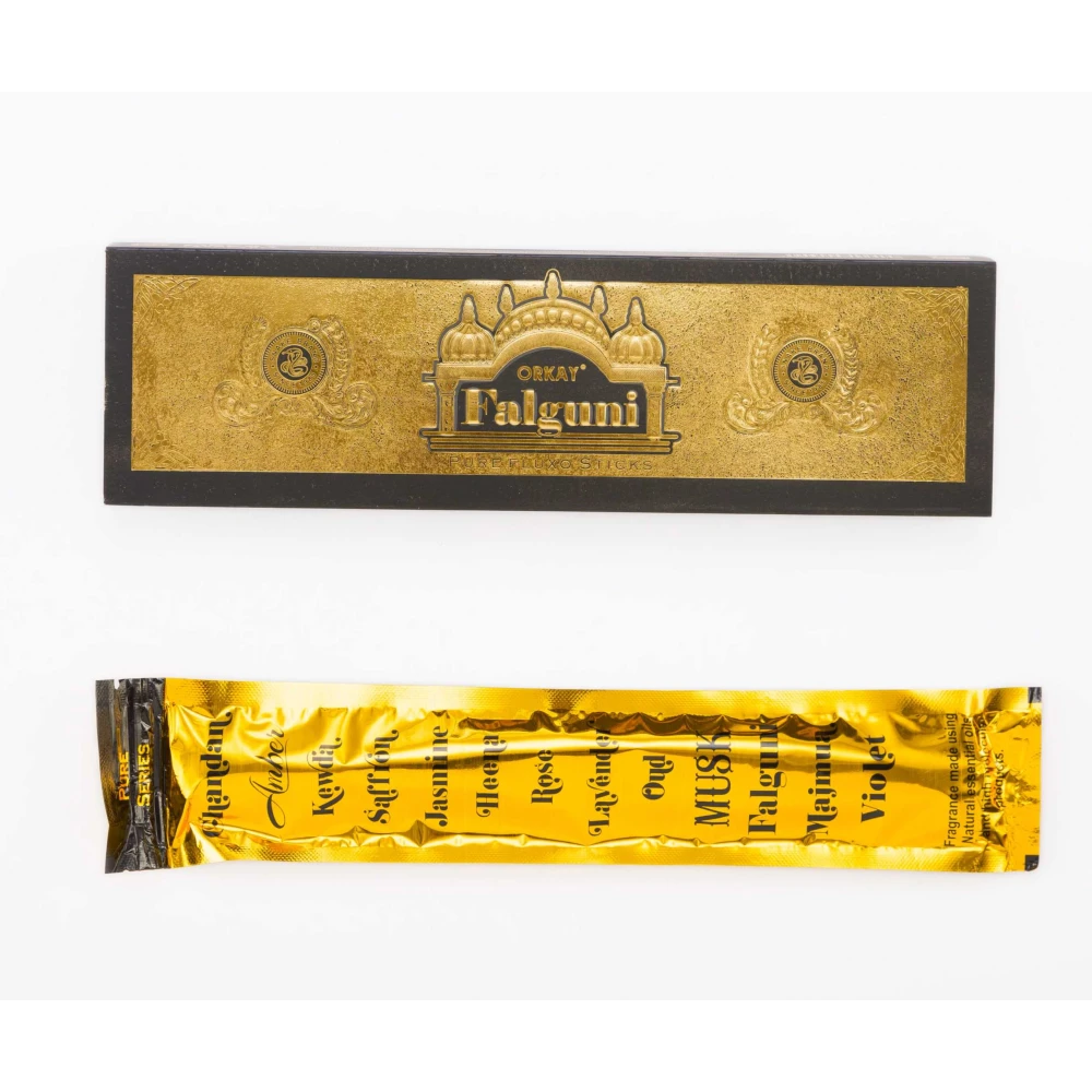 Orkay Pure Black Falguni 10 sticks || Pack of 12 || Contains 120 sticks Black Falguni (10, Set of 12)