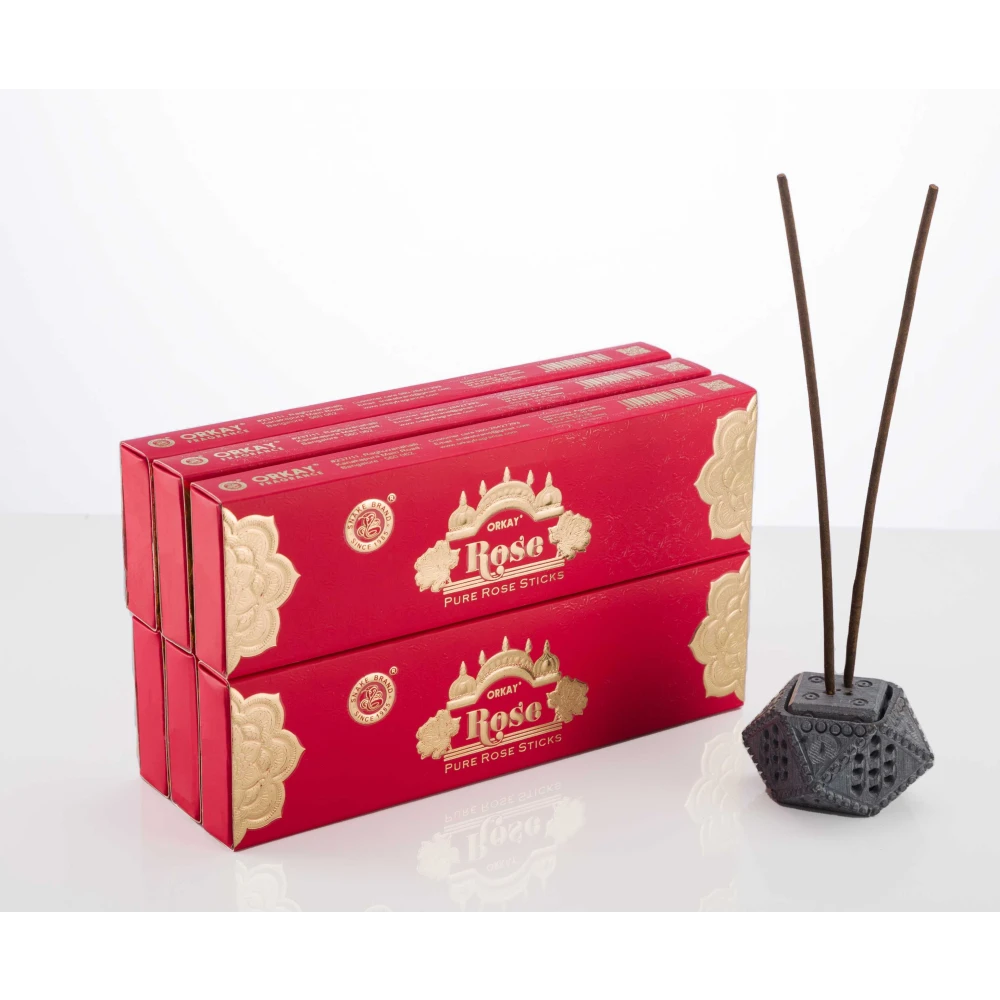 Orkay Pure Rose 10 sticks || Pack of 12 || Contains 120 sticks Rose (10, Set of 12)