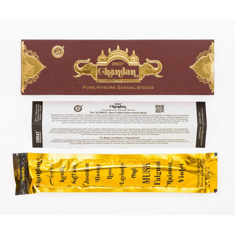 Orkay Pure Chandan 10 sticks || Pack of 6 || Contains 60 sticks Chandan (10, Set of 6)
