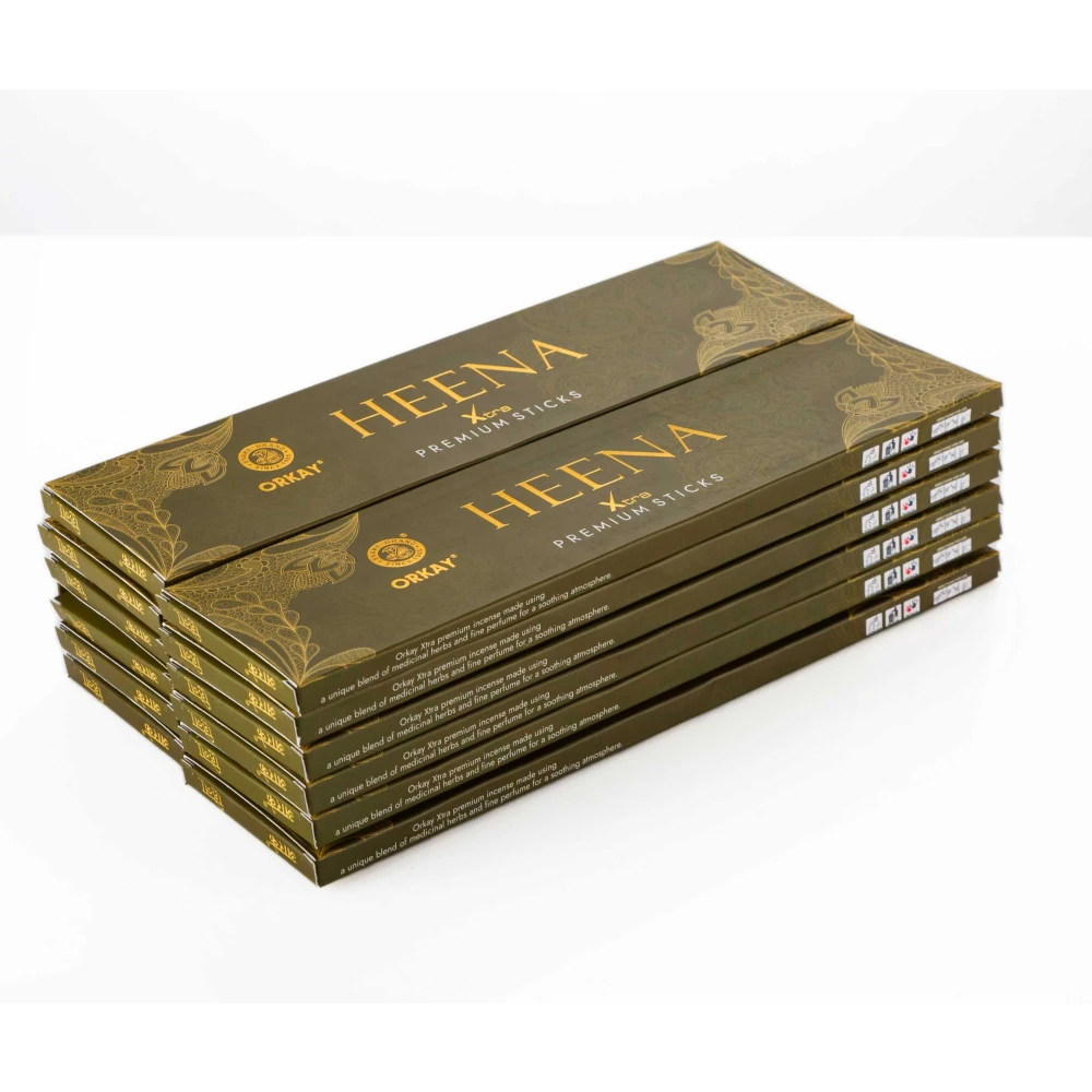 Orkay Heena 10 sticks || Pack of 12 || Contains 120 sticks Sandalwood (10, Set of 12)