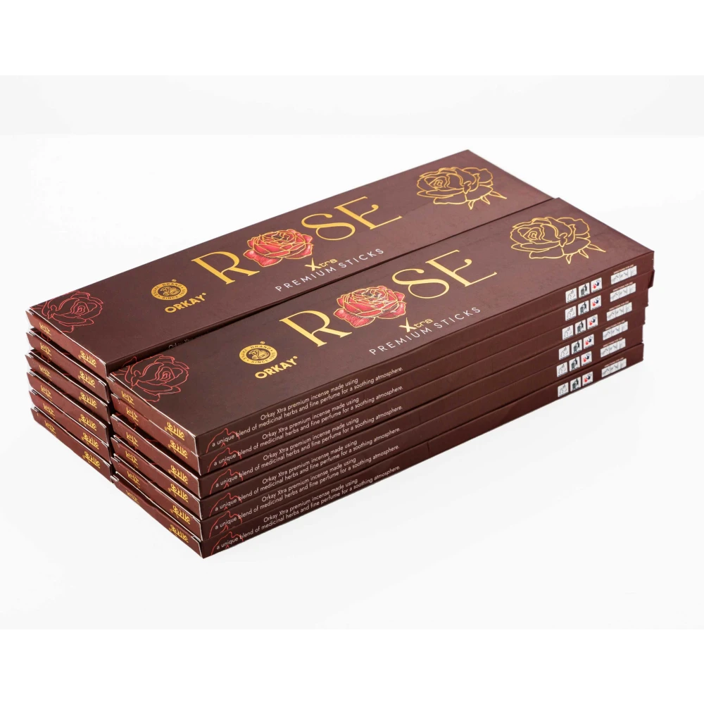 Orkay Rose 10 sticks || Pack of 12 || Contains 120 sticks Rose (10, Set of 12)