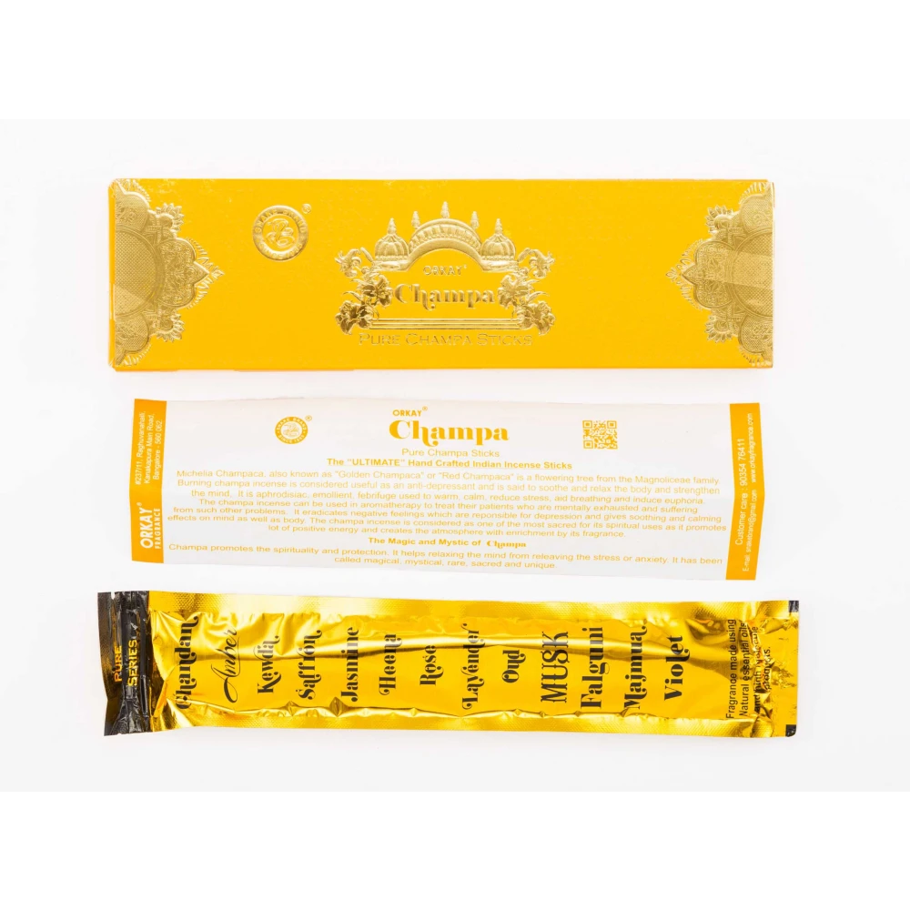 Orkay Pure Champa 10 sticks || Pack of 12 || Contains 120 sticks Champa (10, Set of 12)