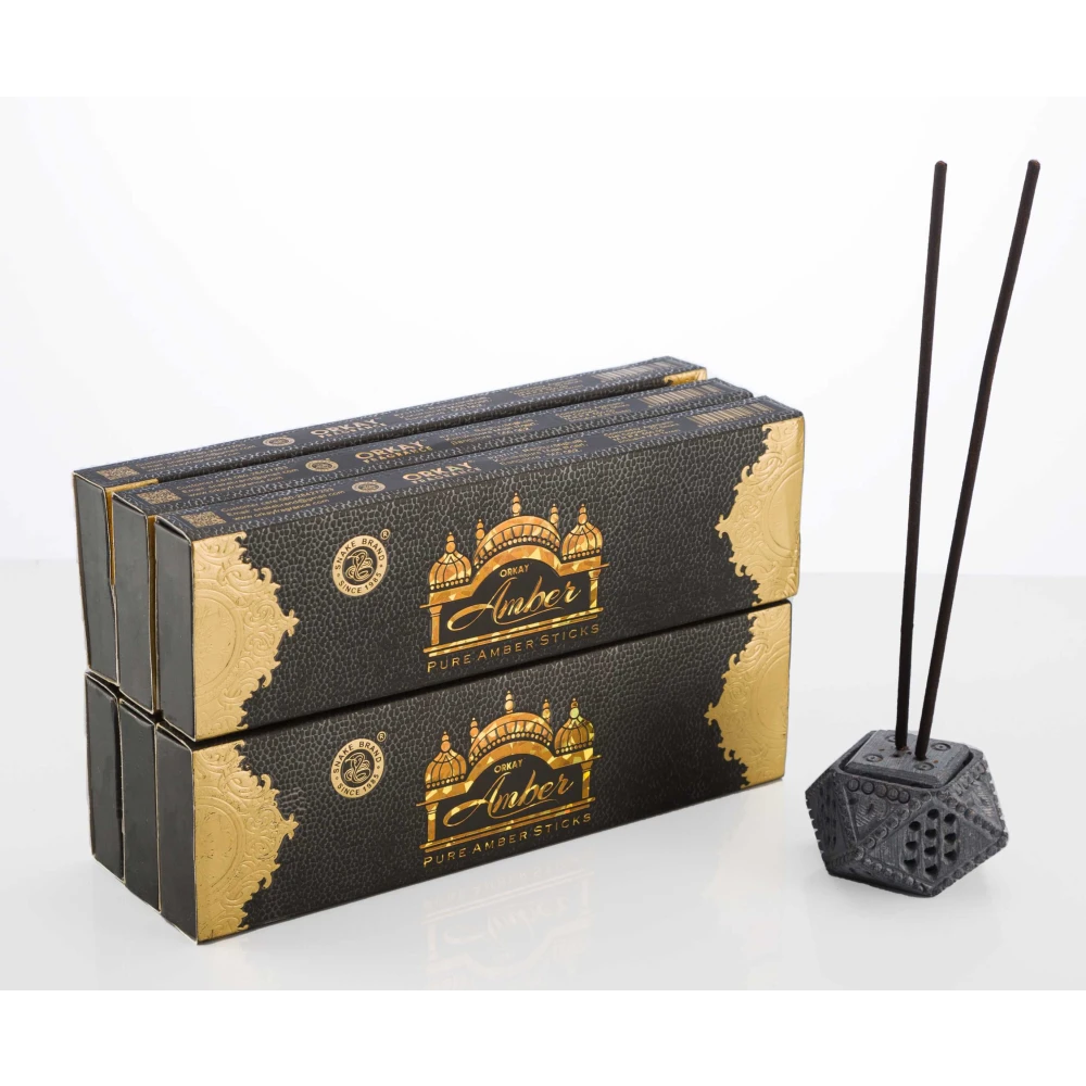 Orkay Pure Amber 10 sticks || Pack of 6 || Contains 60 sticks Amber (10, Set of 6)