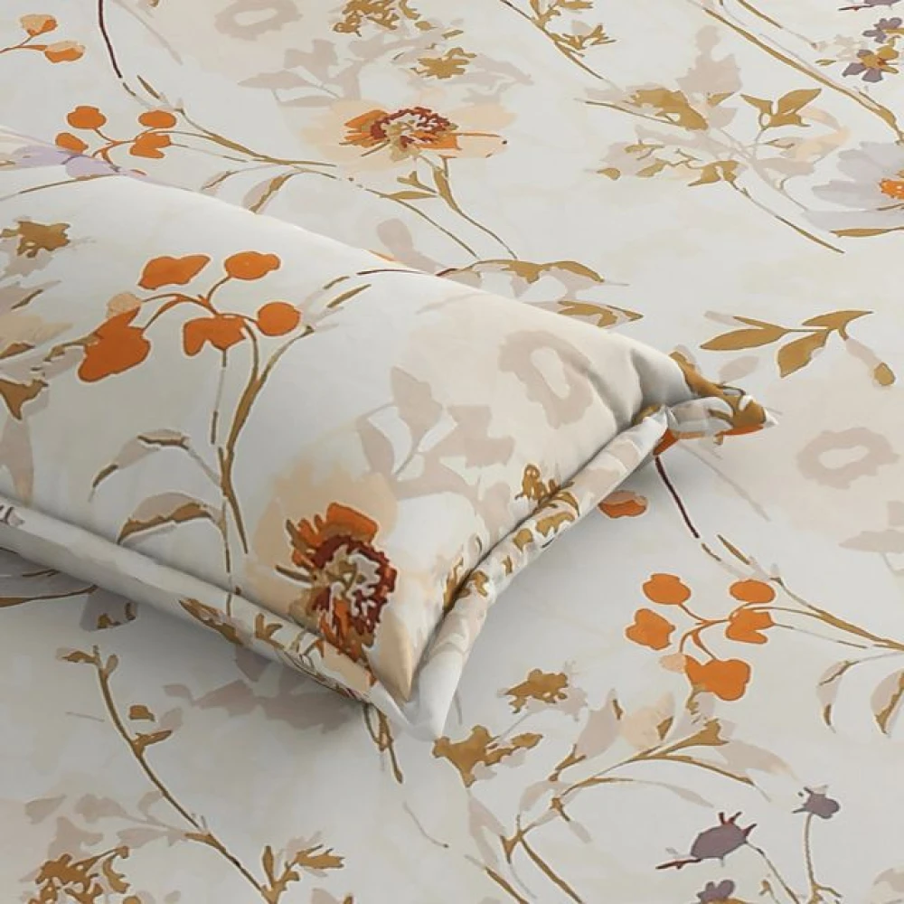 Everyday Use Glace Cotton Double Bed Sheet with 2 Pillow Covers