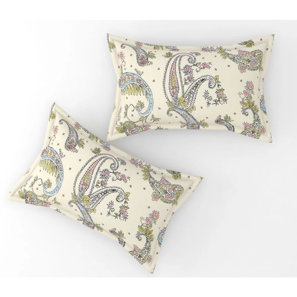 Classic Glace Cotton Fitted Bedsheet for Double Bed with Pillowcases