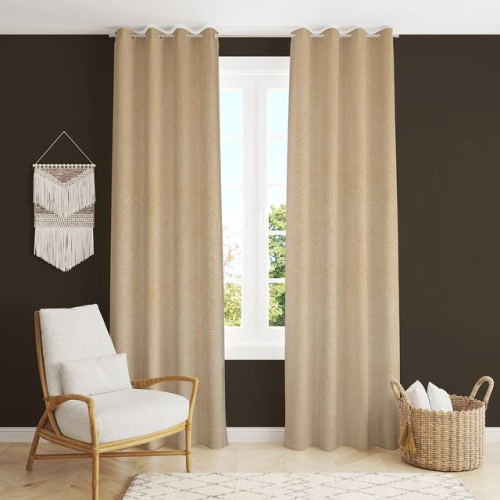 Classic Room Darkening Polyester Window Curtains for Large Window