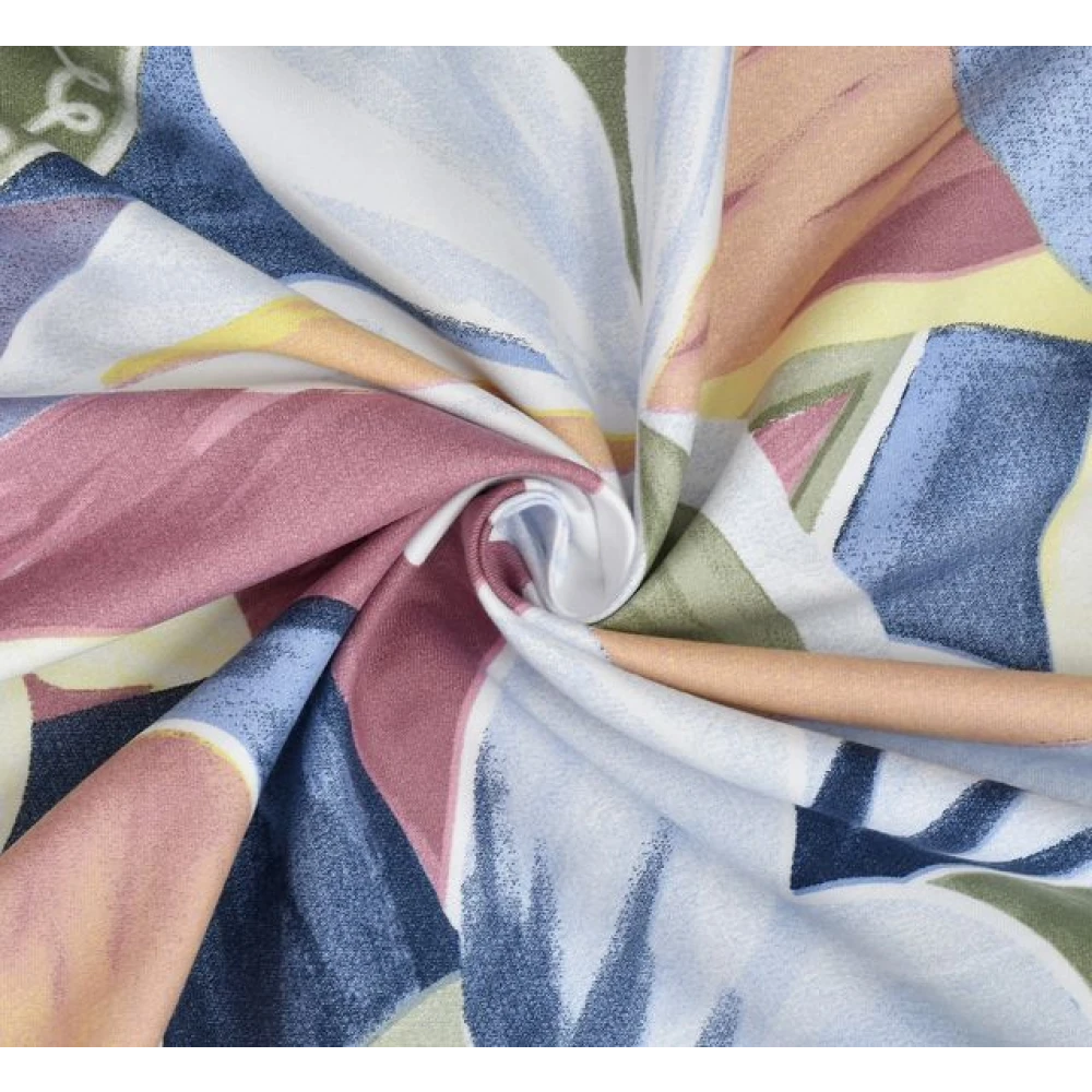 Elegant Glace Cotton Fitted Double Bed Bedsheet with Pillow Covers