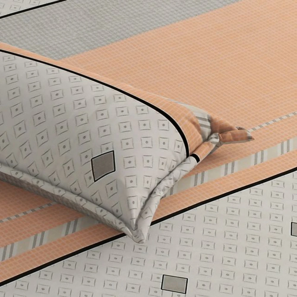 Smooth Finish Glace Cotton Double Bed Bedsheet with 2 Pillow Covers