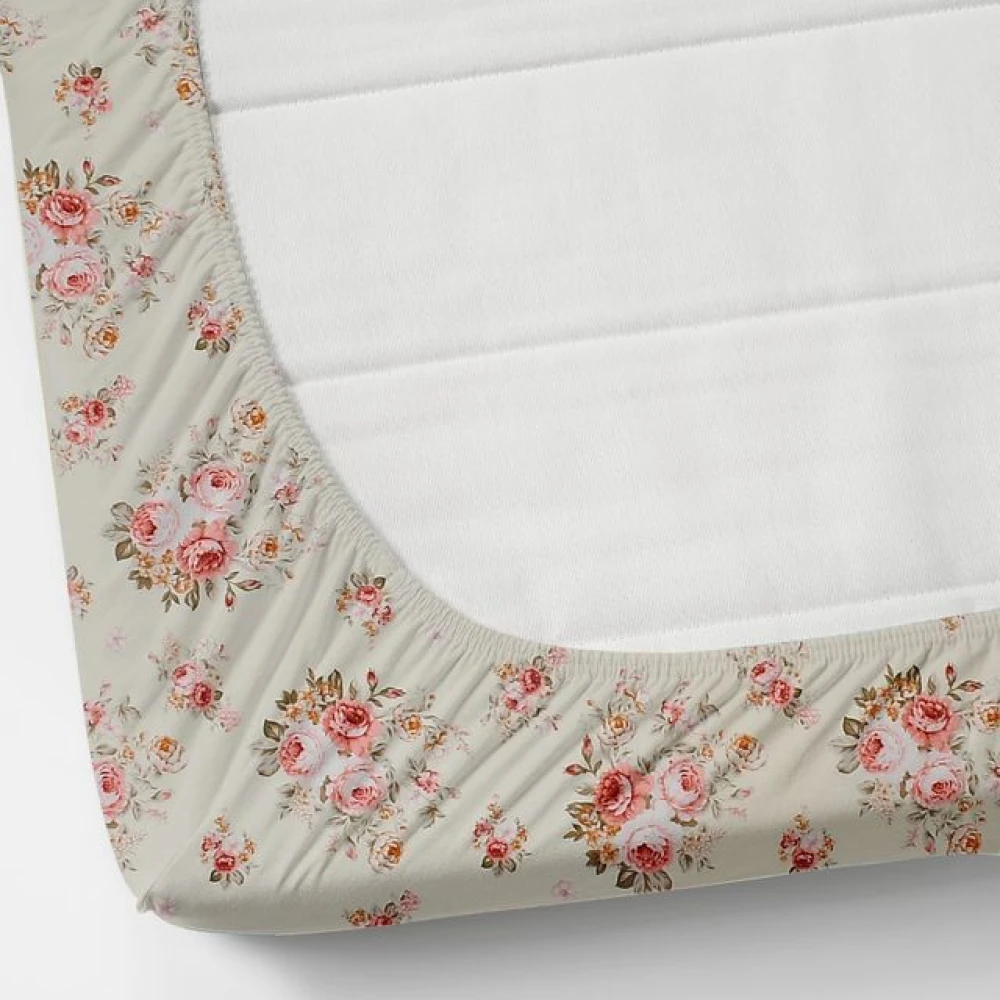 Premium Double Bed Glace Cotton Fitted Sheet with 2 Pillow Covers