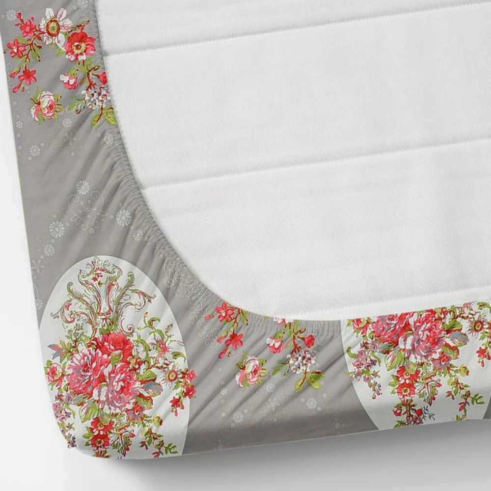 Durable Glace Cotton Double Bed Sheet Set with 2 Pillow Covers