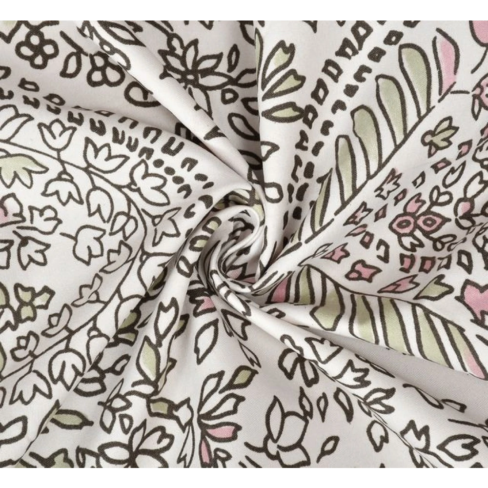 Elegant Double Bed Glace Cotton Fitted Sheet with Pillow Covers