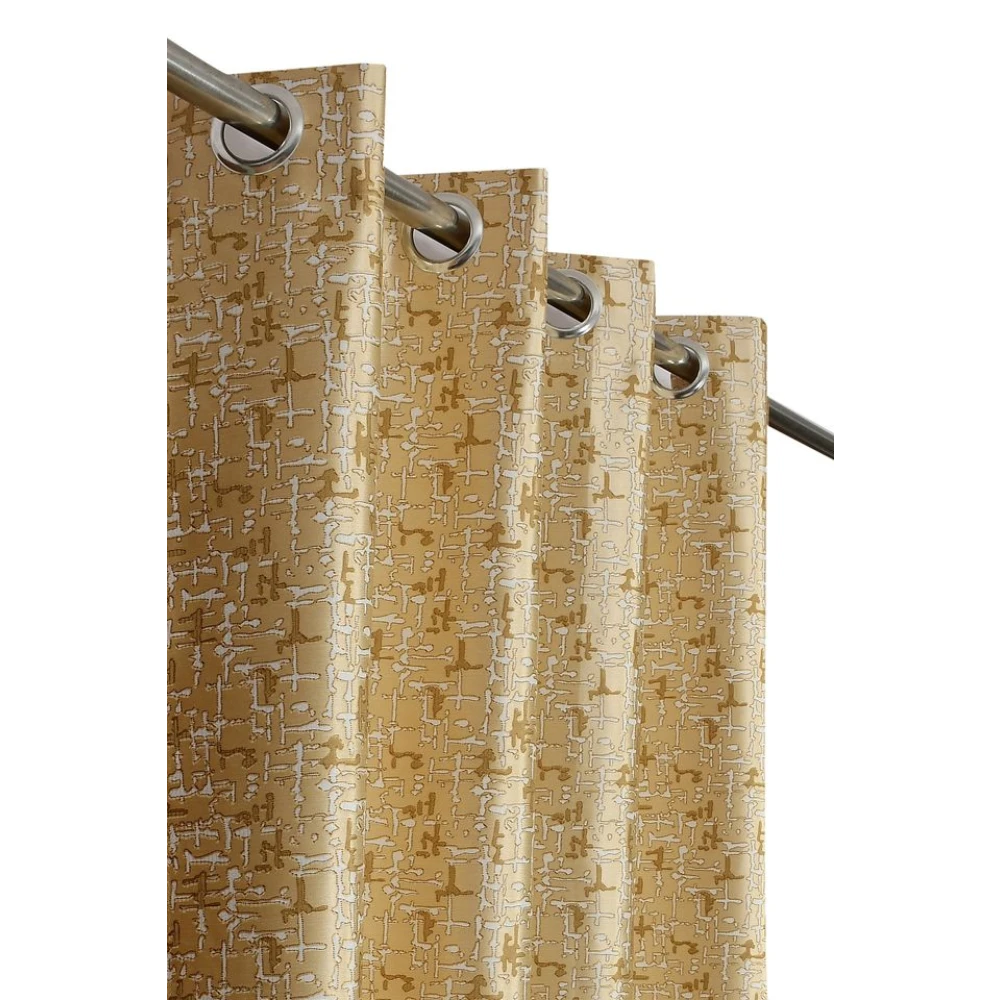 Premium Room Darkening Polyester Window Curtains for Balcony Door Gold