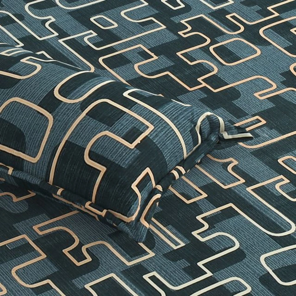 Glace Cotton Double Bed Fitted Sheet Set with 2 Pillowcases