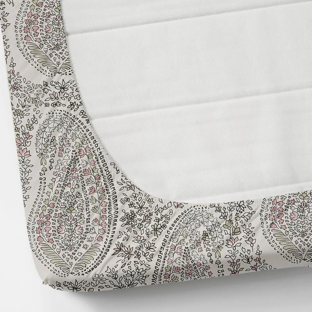 Elegant Double Bed Glace Cotton Fitted Sheet with Pillow Covers