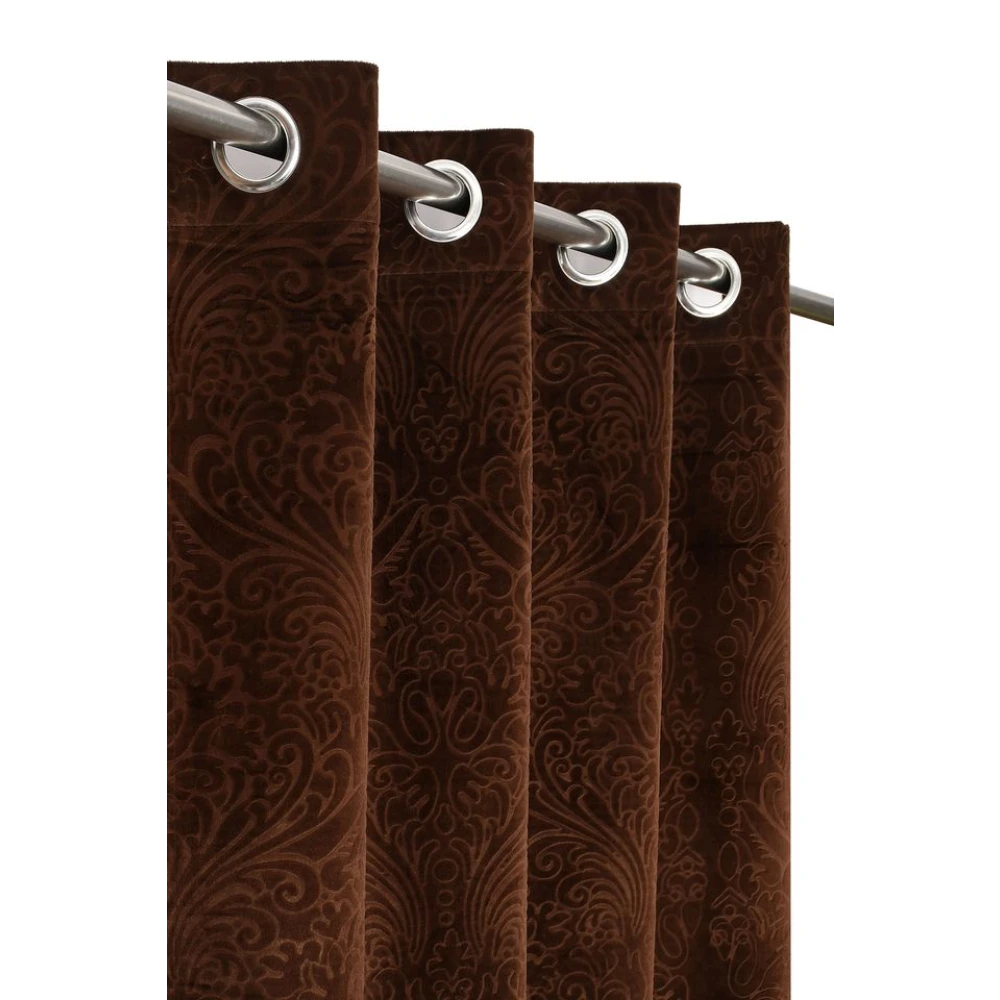 Classic Room Darkening Polyester Window Curtains for Office Window in brown shade