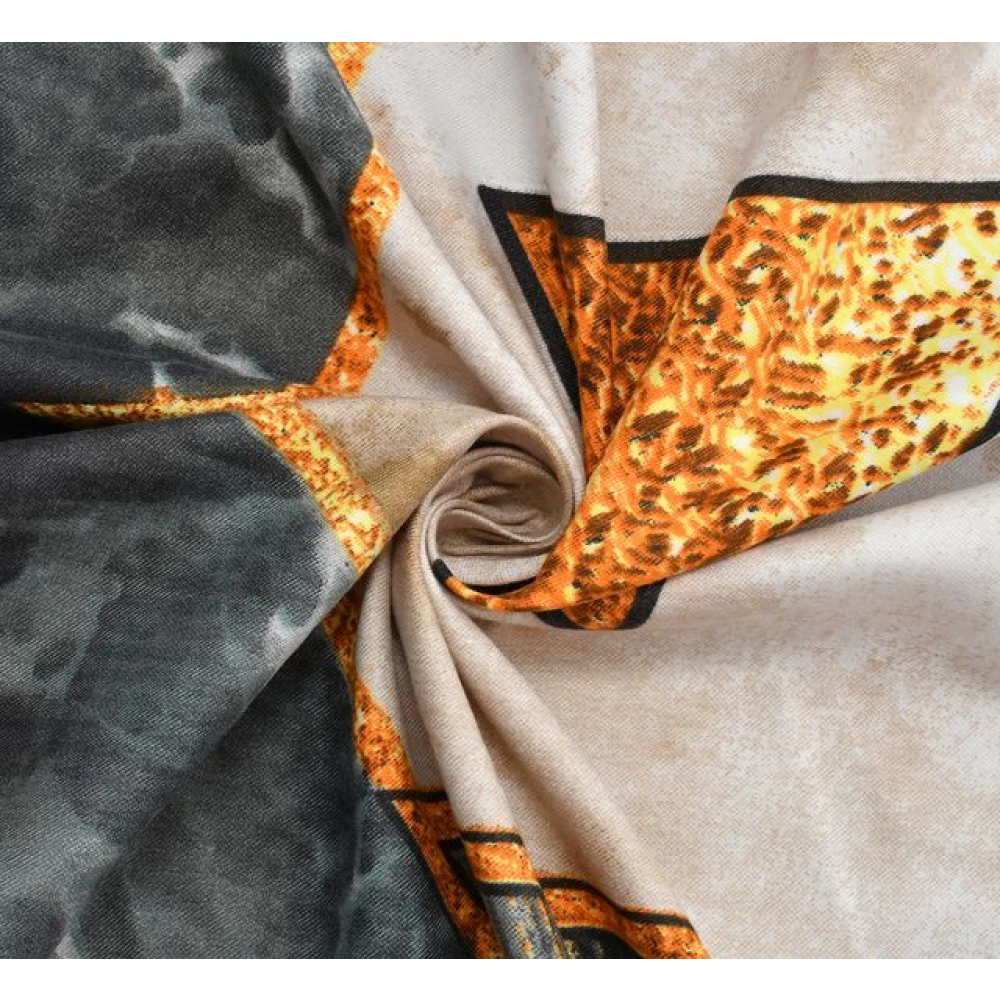 Printed Glace Cotton Fitted Bedsheet for Double Bed with Pillow Covers