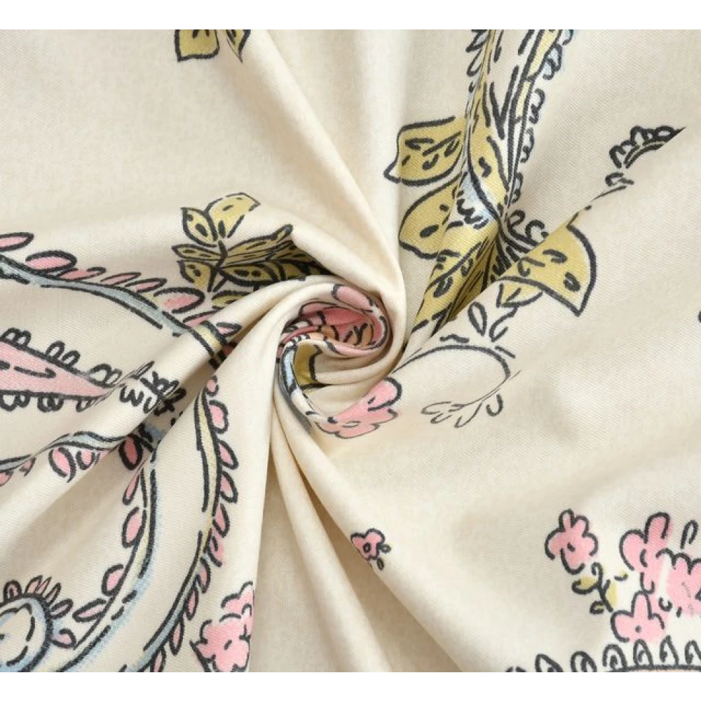 Classic Glace Cotton Fitted Bedsheet for Double Bed with Pillowcases