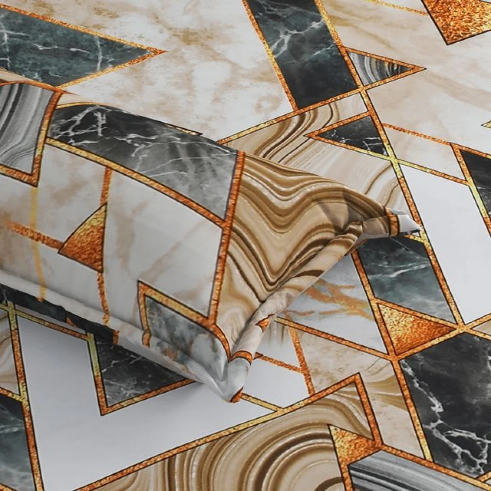 Printed Glace Cotton Fitted Bedsheet for Double Bed with Pillow Covers