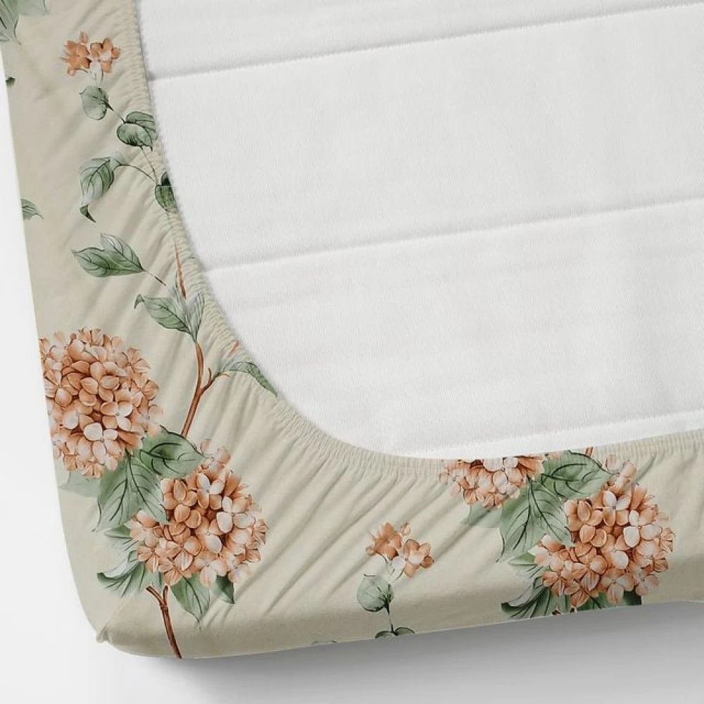 Breathable Glace Cotton Fitted Bedsheet for Double Bed (2 Pillow Covers)