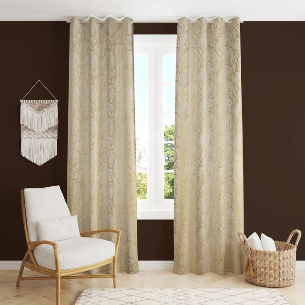 Soft Room Darkening Polyester Window Curtains for Living Room Window