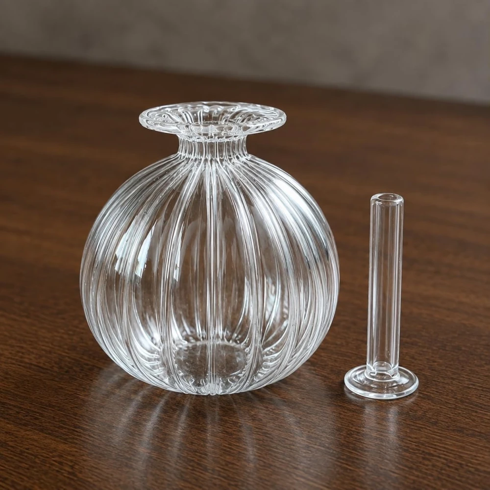 VOIDROP Glass Diya Oil Lamp for Pooja, Decorative Diya for Home Temple, Reusable Akhand Diya for Diwali, Festivals & Daily Prayer, Transparent Glass Diya with Wick Holder Pack of 1
