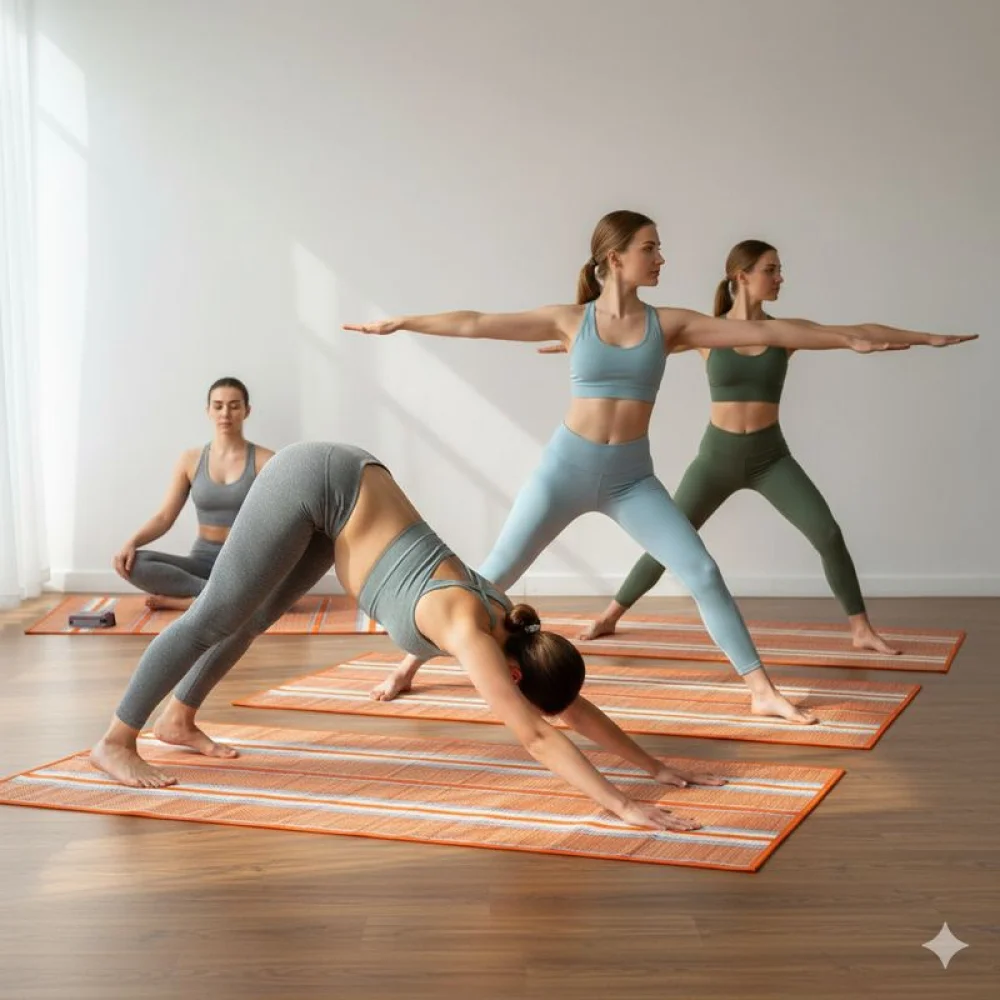 Handcrafted Korai grass Mat Eco comfort for Yoga & Meditation I Natural grass Fitness mats for a Peacefull Practice I Eco friendly Meditation mats I Sustainable picnic mat I Pranayama yogamat I Yogamat for beginners I Outdoor picnic mat I Camping sitting mat I Gym matgift for men women