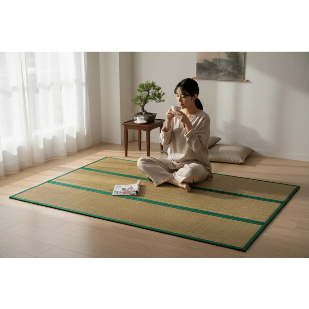 Natural Madurkathi Handwoven Chatai Mat | 100% River Grass Korai Pai | Eco-Friendly Floor, Yoga & Prayer Mat | Traditional Bengali Weaving | Sleeping Mat for Home, Office & Shops