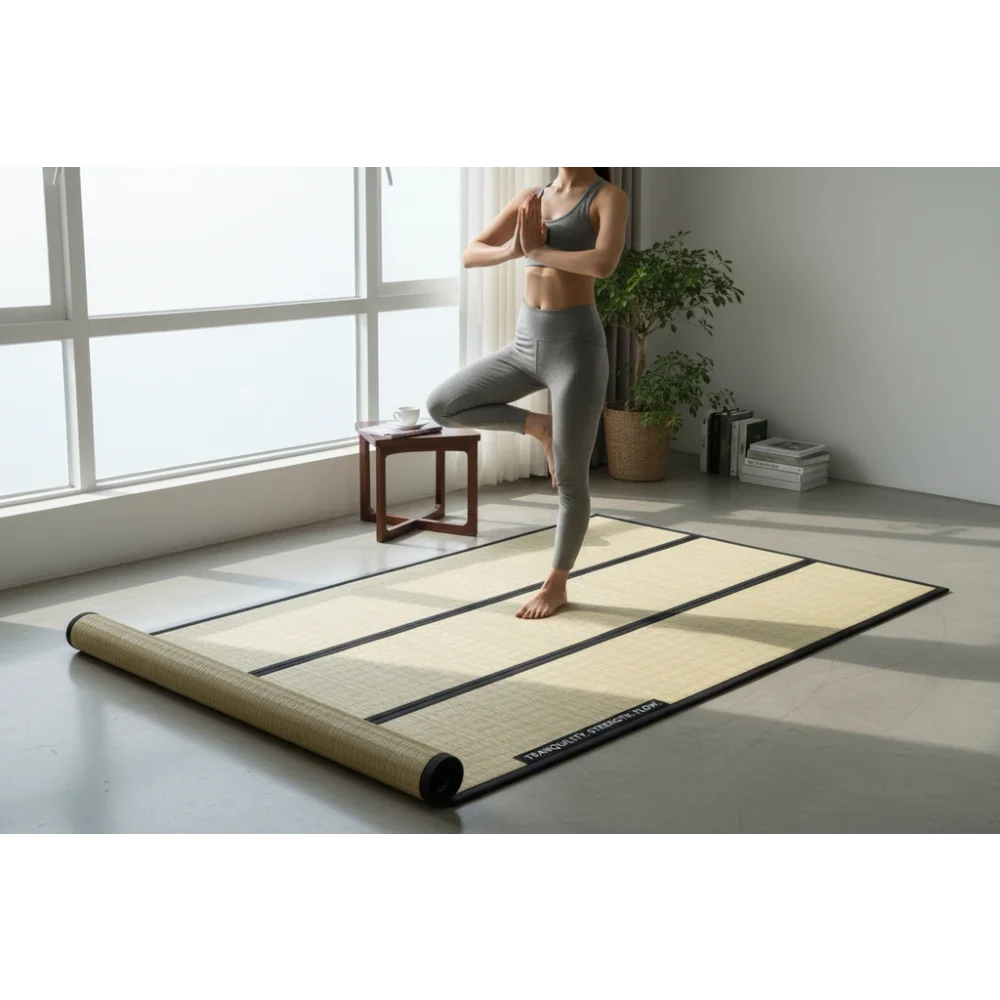 Natural Madurkathi Handwoven Chatai Mat | 100% River Grass Korai Pai | Eco-Friendly Floor, Yoga & Prayer Mat | Traditional Bengali Weaving | Sleeping Mat for Home, Office & Shops