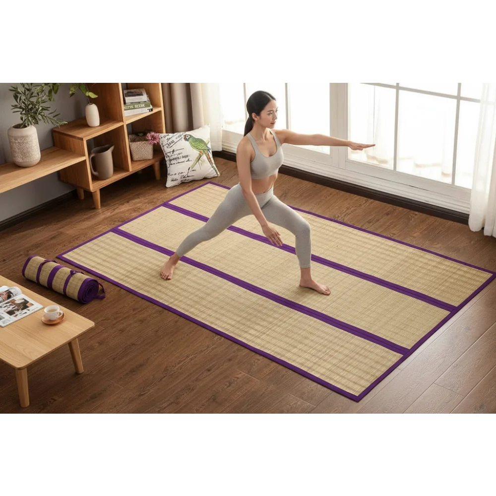 Natural Madurkathi Handwoven Chatai Mat | 100% River Grass Korai Pai | Eco-Friendly Floor, Yoga & Prayer Mat | Traditional Bengali Weaving | Sleeping Mat for Home, Office & Shops