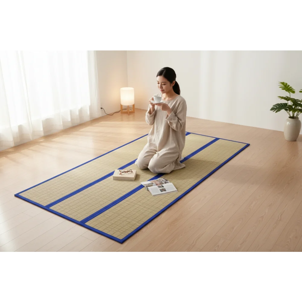 Natural Madurkathi Handwoven Chatai Mat | 100% River Grass Korai Pai | Eco-Friendly Floor, Yoga & Prayer Mat | Traditional Bengali Weaving | Sleeping Mat for Home, Office & Shops