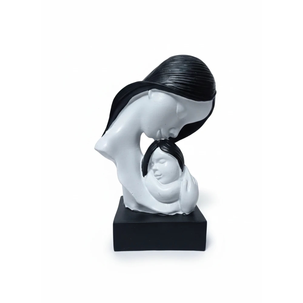 Mother Child Son Daughter Idol Statue Heart Warming Mother's Love Gift Showpiece for Home Decor Office Table Decoration - Baby Shower for Mom, Handcrafted Mother Baby Showpiece Gift
