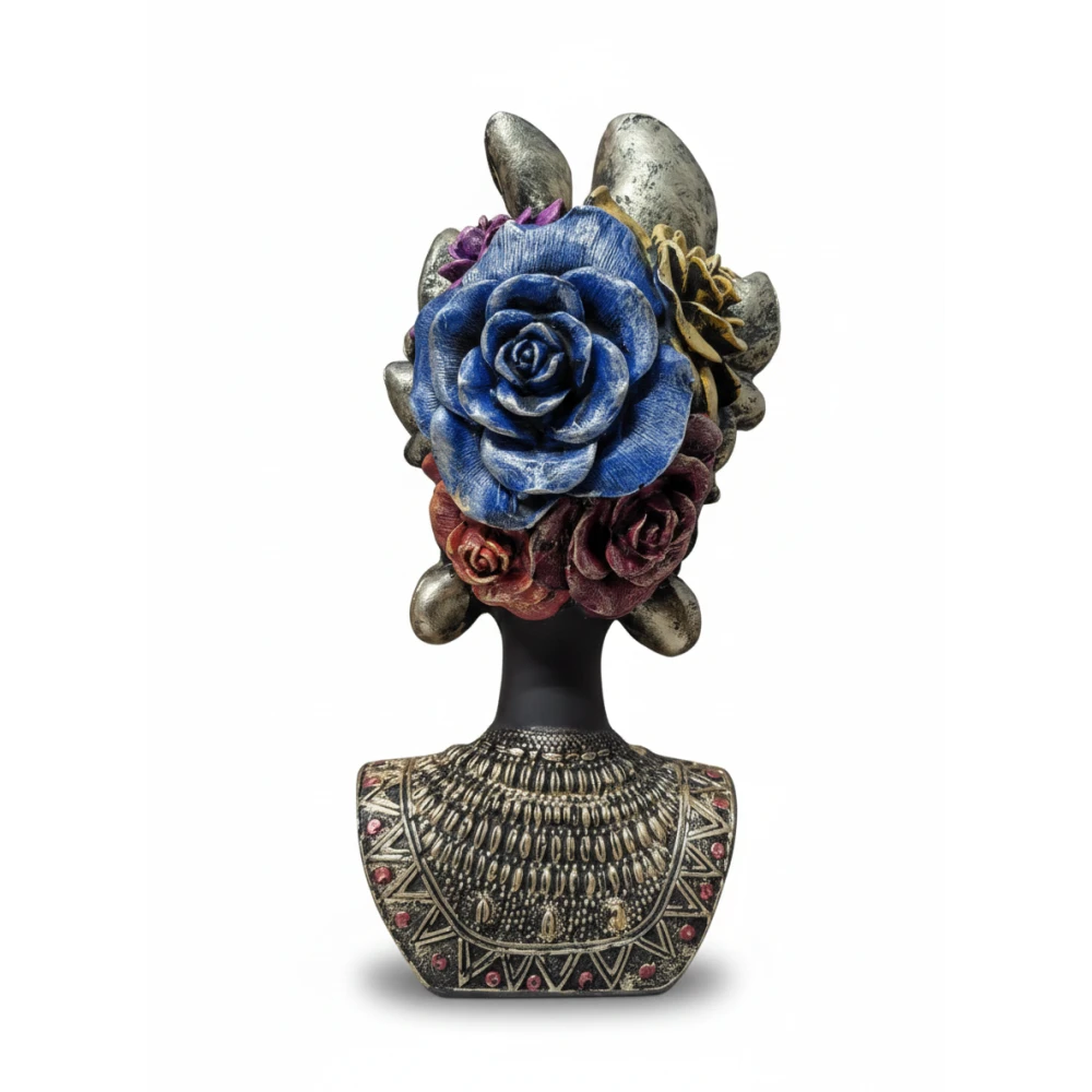Elegant African Lady Bust Statue – Decorative Butterfly Headgear Figurine for Home & Optimized: Luxury Female Face Sculpture – Artistic Butterfly Lady Showpiece for Living Room & Gifting