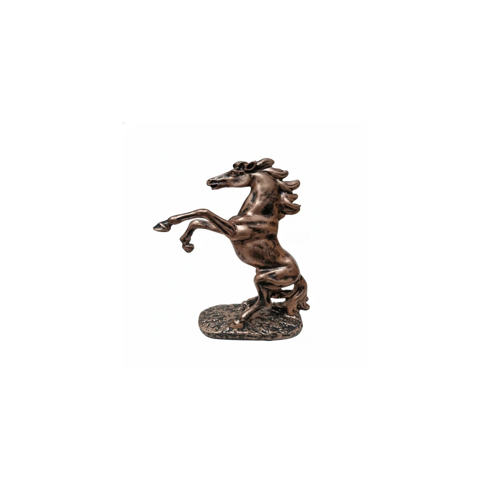 Vastu Lucky Rearing Horse Idol - Feng Shui Stallion Sculpture for Success and Wealth - Decorative Showpiece(Copper Color)