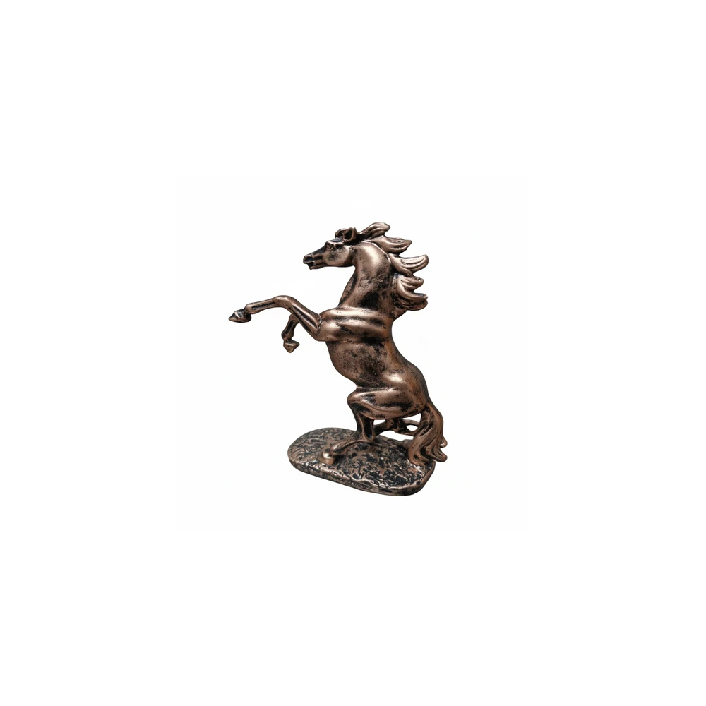 Vastu Lucky Rearing Horse Idol - Feng Shui Stallion Sculpture for Success and Wealth - Decorative Showpiece(Copper Color)