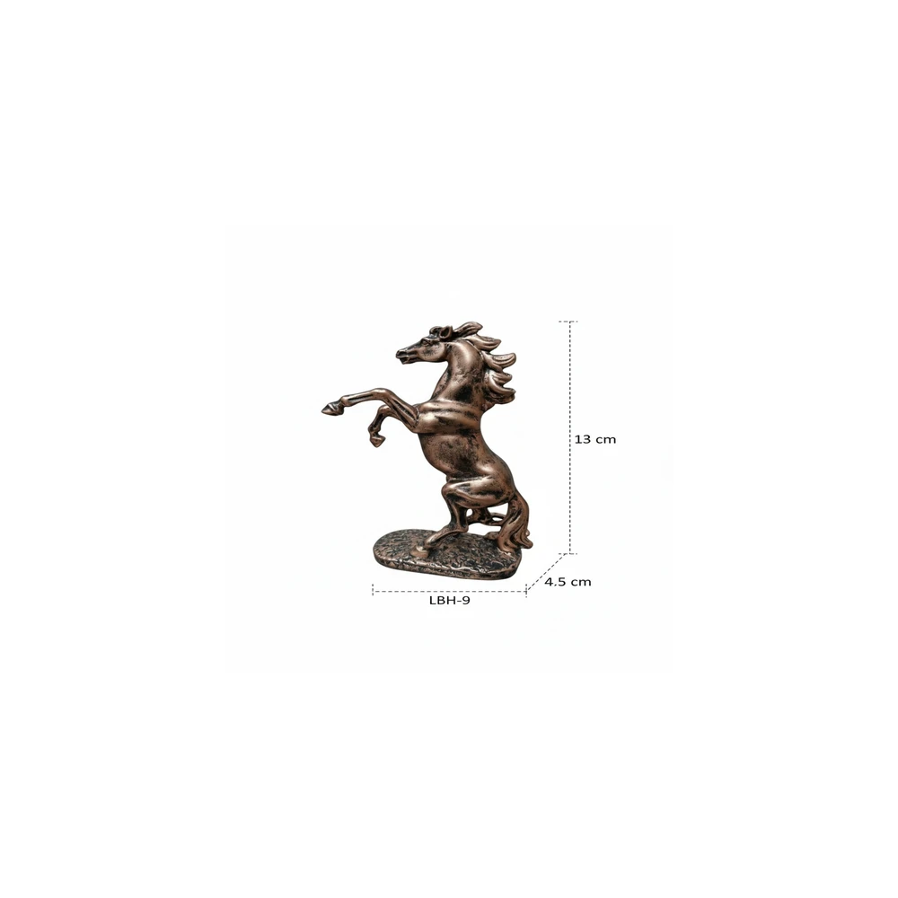 Vastu Lucky Rearing Horse Idol - Feng Shui Stallion Sculpture for Success and Wealth - Decorative Showpiece(Copper Color)