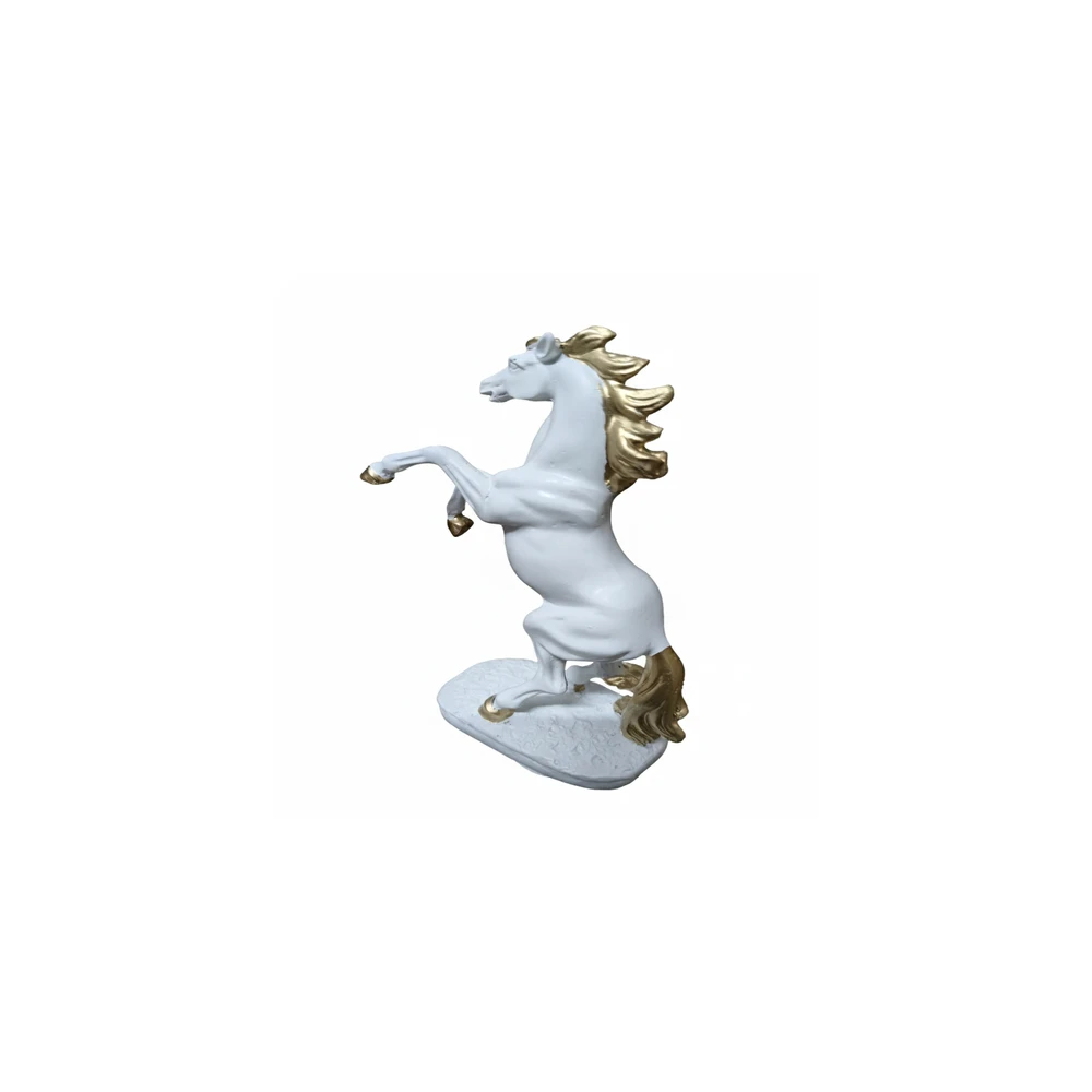 Vastu Lucky Rearing Horse Idol - Feng Shui Stallion Sculpture for Success and Wealth - Decorative Showpiece(White)
