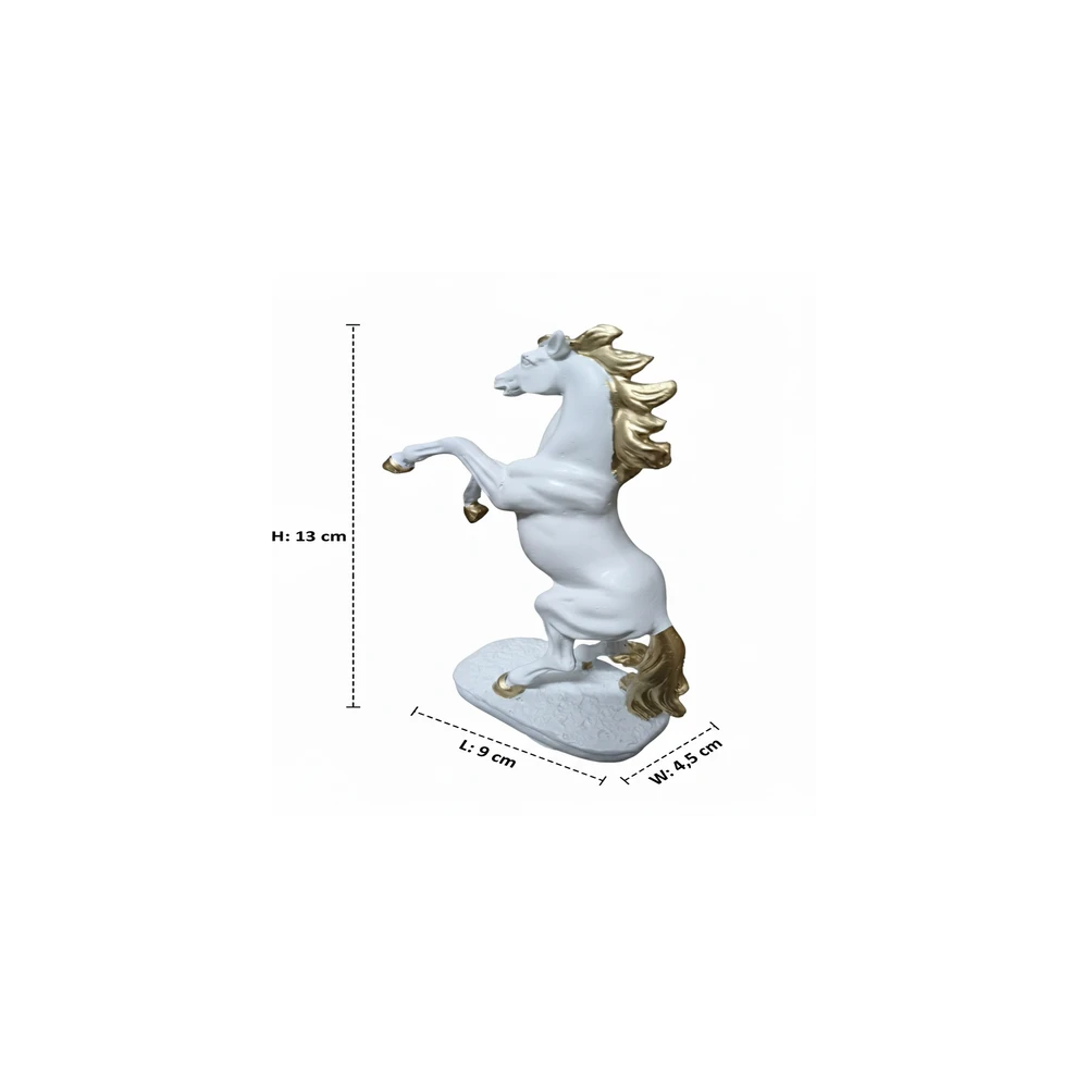 Vastu Lucky Rearing Horse Idol - Feng Shui Stallion Sculpture for Success and Wealth - Decorative Showpiece(White)
